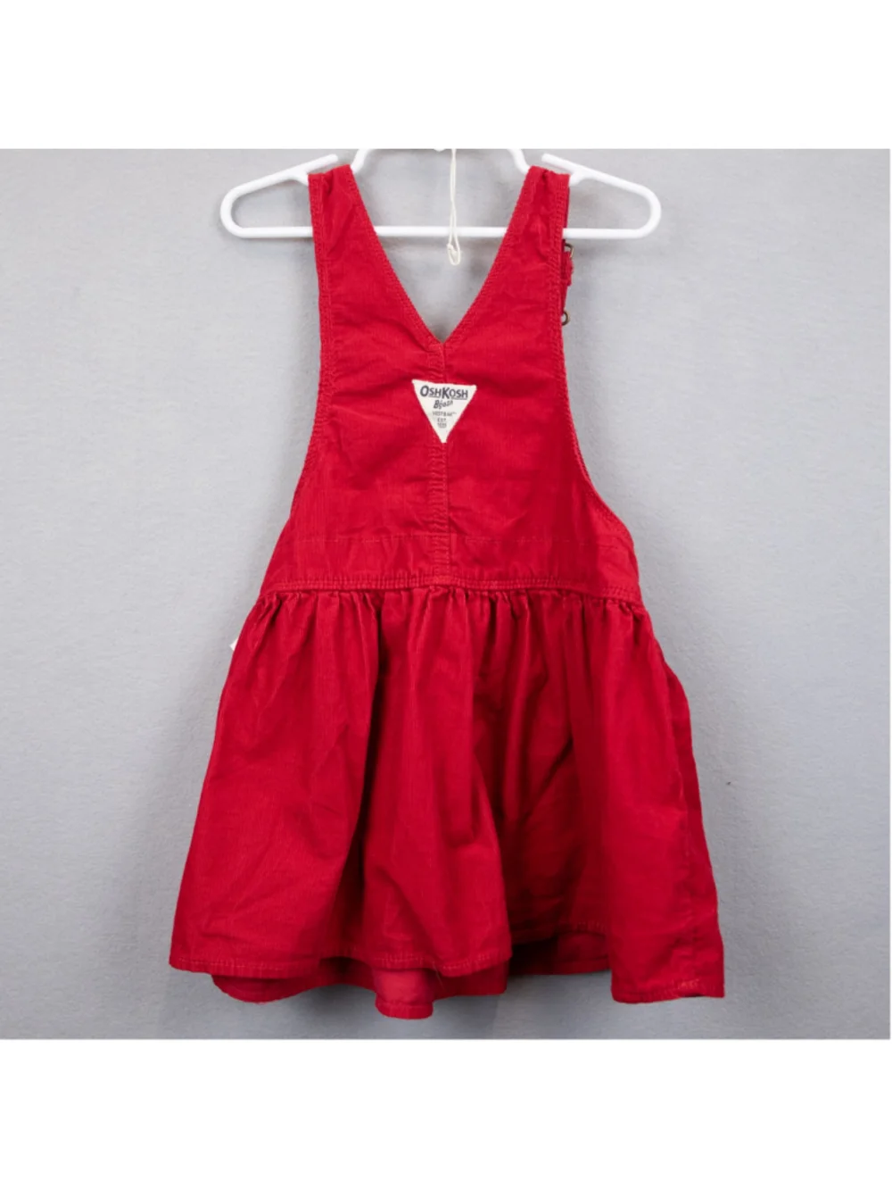 Girls OshKosh B'gosh red corduroy overall jumper dress NWT-4T